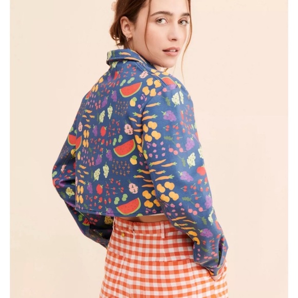 Lisa Says Gah x Free People Farmer’s Market Fruit Print Cropped Women’s - Picture 2 of 12